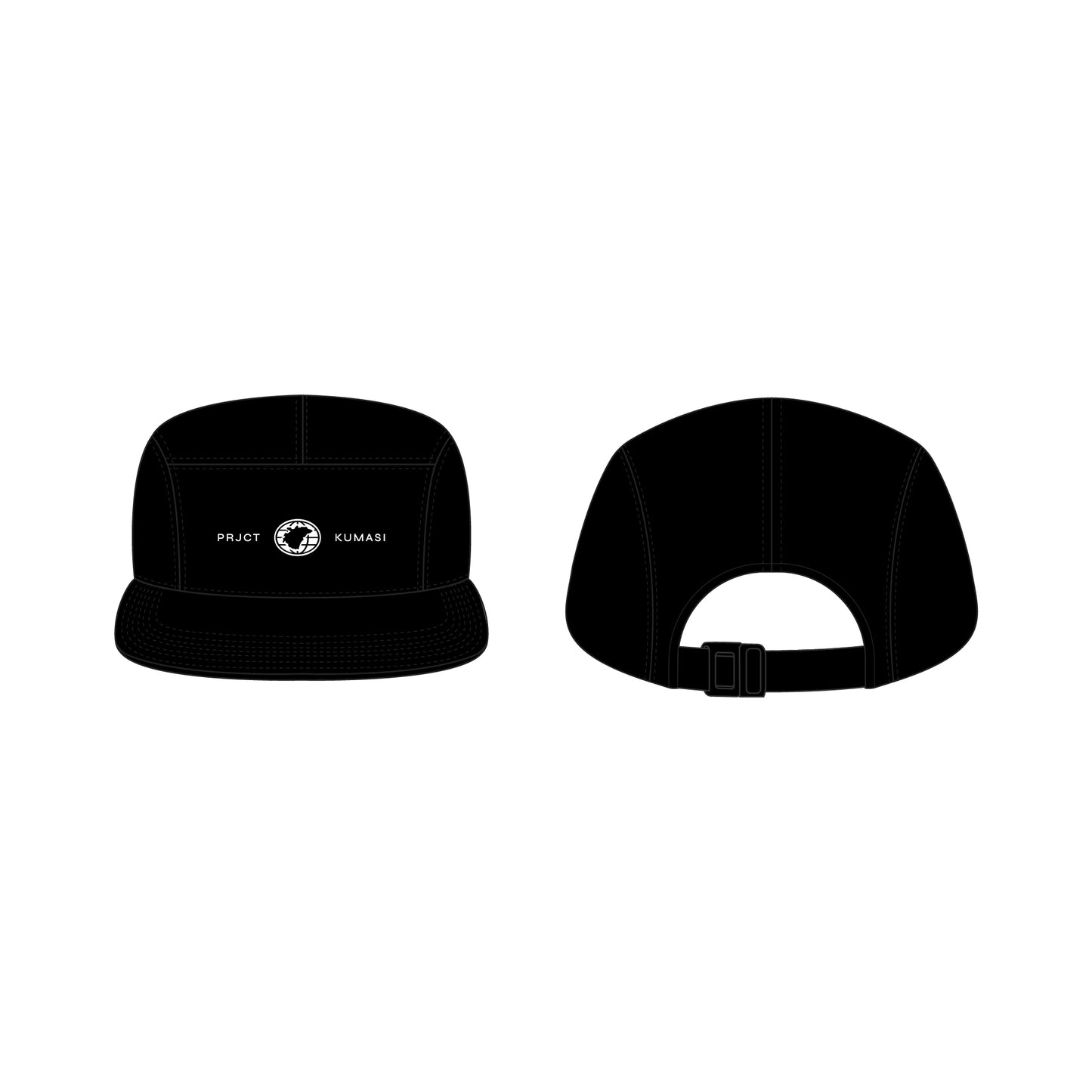 PRJCT Kumasi - Black Twill 5 Panel Cap